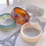 Blooming Glittery Plastic Fashion Bangles