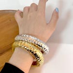 Metalic Hammered Plastic Cuff Bracelet