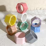 Ombre Wide-Band Geometric Asymmetric Square Fashion Bracelets