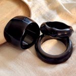 Dark Black Wide Fashion Bangles