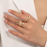 Minimalist Geometrical Metal Rings Set