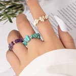 Natural Stone Fragment Elastic Rings