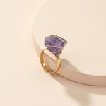 Organic Purple Crystal Cluster Rings