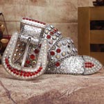 Multi Colored Rhinestones Genuine Belt