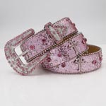 Chic Pink Leather Belt