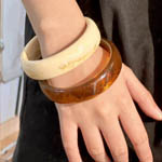 Ins Cream Brown Ombre Round Bangles