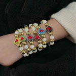 Candy Heart Charm Beaded Bracelet