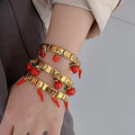 Multi Red Chili Apple Cherry Pendant Bracelet