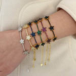 Colorful Zircon Star Charms Metal Bracelet
