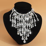 Bridal Clear Crystal Rhinestone Chain Necklace