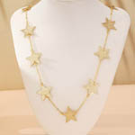 Gold Matte Star Charms Necklace