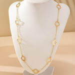 Small Hollow Flower Linked Chain Necklace