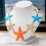 Colored Big Starfish Charm Necklace