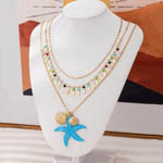 Multi Layered Blue Star Pendant Necklace