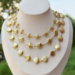 Gold Shell Starfish Charms Necklace