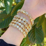 Clear Gemstones Heart Smile Charms Beaded Bracelets