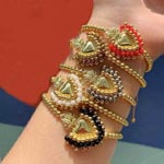 Styled Heart  Charm Beaded Bracelets