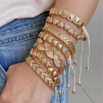 Multi-layered Geometrical Metal Charms Bracelet Set