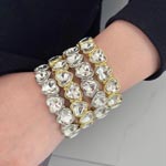 Crystal Heart Charms Bracelet Set