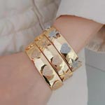 Crystal Heart Star Studs Metal Bracelet Set