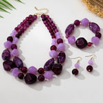 Purple Beaded Fashion Jewelry Set