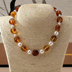 Vintage Brown Acrylic Beaded Choker