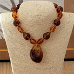 Vintage Maillard Resin Beaded Necklace