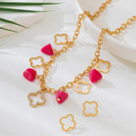 Gold Clover Pendants Chain Necklace