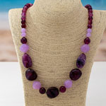 Geometric Purple Beaded Necklace