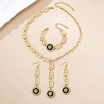 Designed Metal Lion Badge Charm Jewelry Set