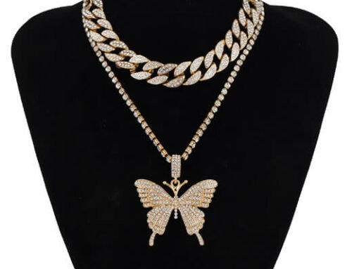 Chic Crystal Butterfly Layered Necklace